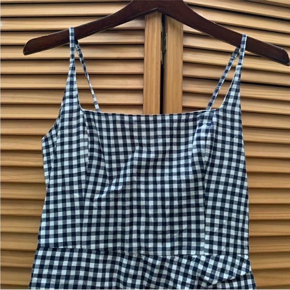 Abercrombie & Fitch Navy and White Gingham Mini Dress - Picture 4 of 6